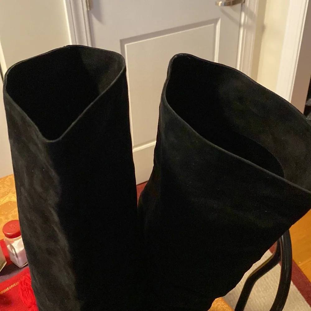 Manolo Blahnik black suede slouch knee high boots size 42 - Picture 5 of 8